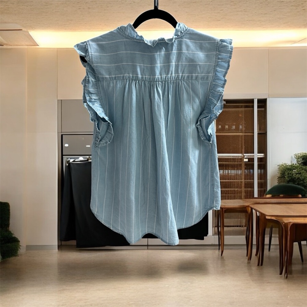 Cupio Light Blue Ruffle Blouse - Picture 3 of 9